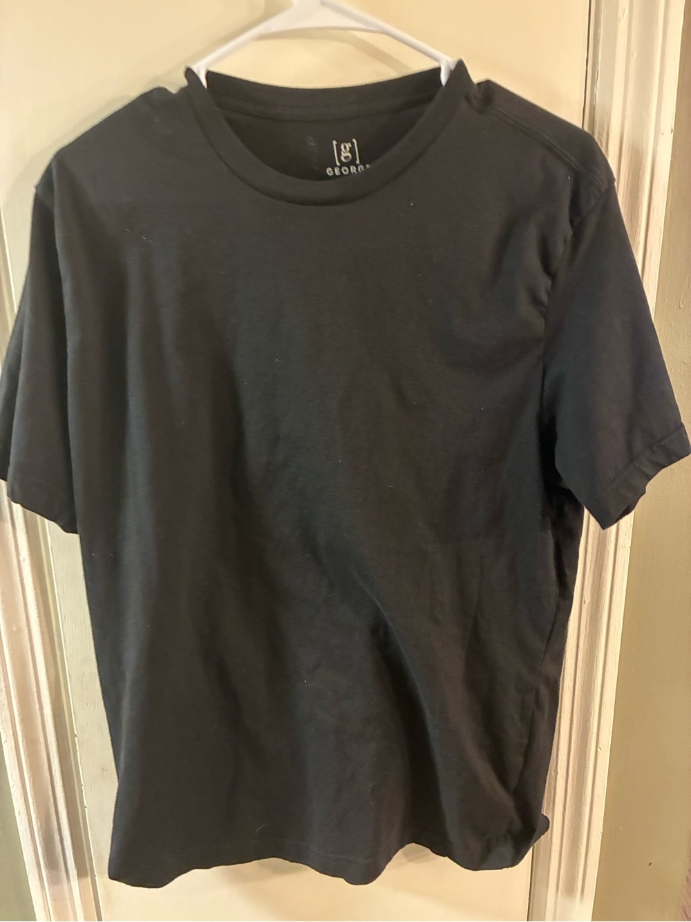George Men's Black Crew Neck Short Sleeve Tee Shirt Size L (42-44)